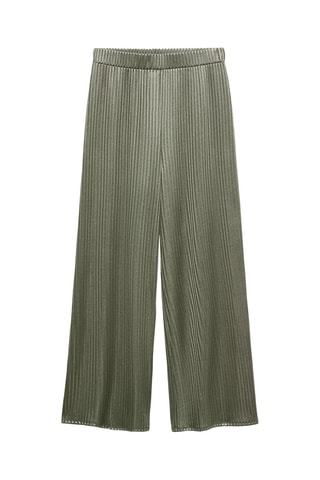 Pantalon wideleg taille élastique - Vert