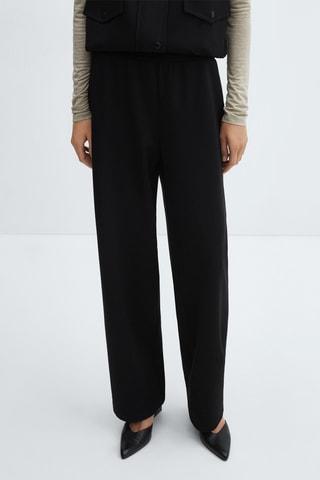 Pantalon droit taille élastique - Noir
