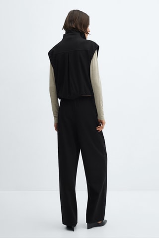 Pantalon droit taille élastique - Noir