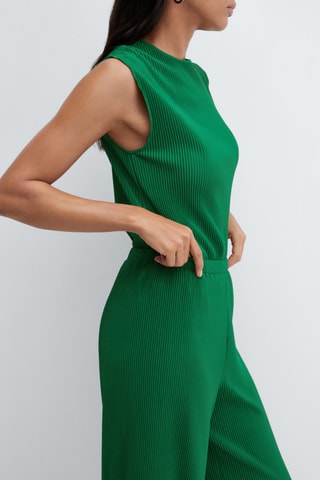 Pantalon palazzo plissé - Vert
