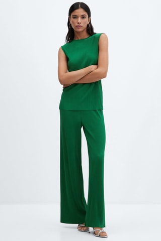 Pantalon palazzo plissé - Vert