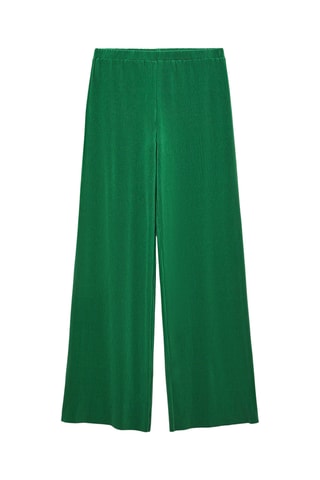 Pantalon palazzo plissé - Vert