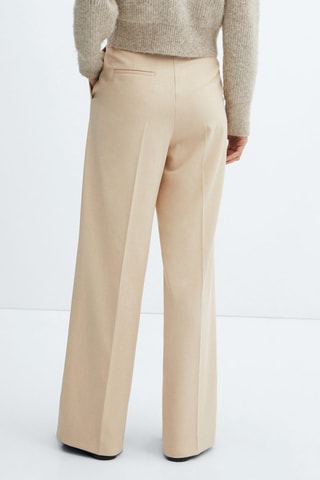 Pantalon wideleg taille basse - Beige