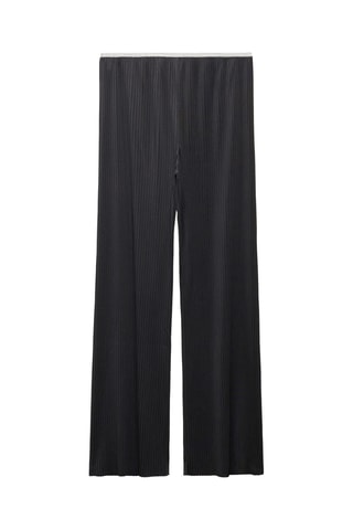 Pantalon wideleg plissé - Noir
