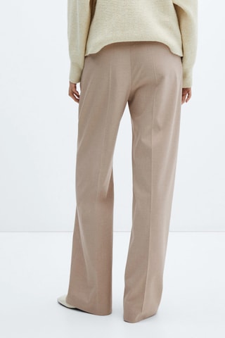 Pantalon wideleg taille élastique - Beige