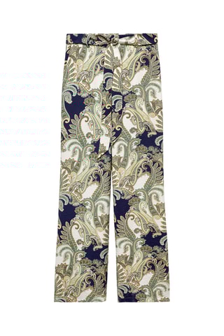 Pantalon imprimés nœud - Vert et blanc