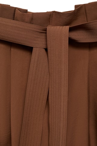 Pantalon droit avec ceinture - Marron