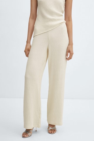 Pantalon wideleg texturé - Écru