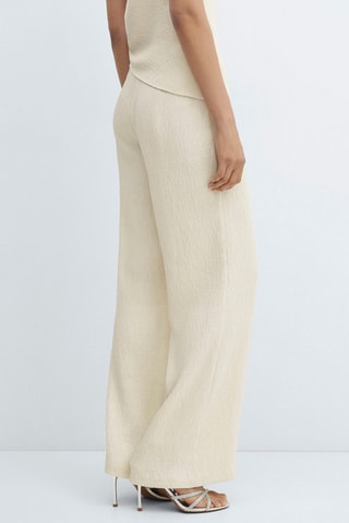 Pantalon wideleg texturé - Écru