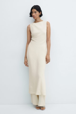 Pantalon wideleg texturé - Écru