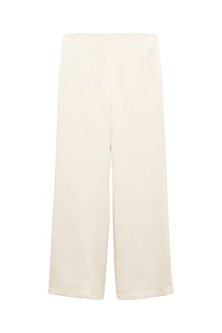 Pantalon wideleg texturé - Écru