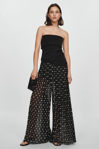 Pantalon plissé pois - Noir