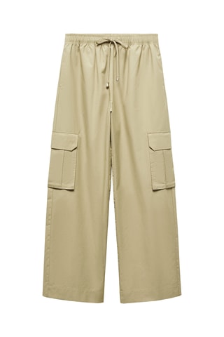 Pantalon cargo taille élastique - Beige