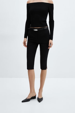 Pantalon capri ceinture - Noir