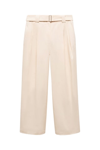 Pantalon à pinces ceinture - Écru