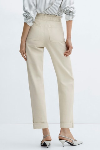 Jean slouchy taille élastique - Beige