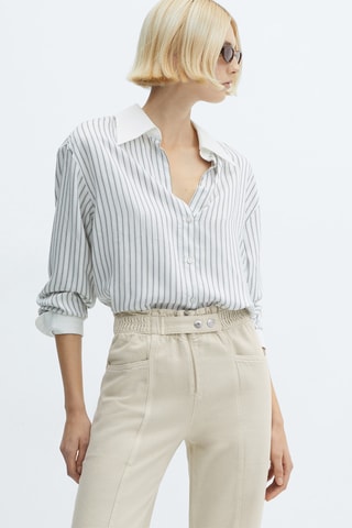 Jean slouchy taille élastique - Beige