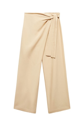 Pantalon Lyocell détail nœud - Beige