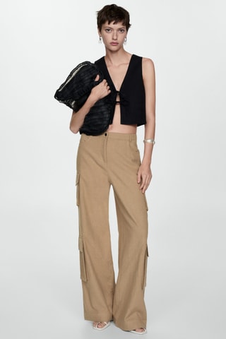 Pantalon cargo coton - Beige