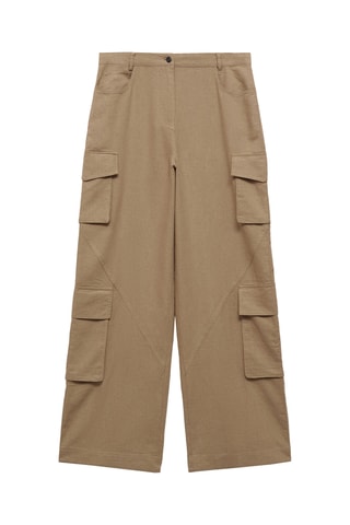 Pantalon cargo coton - Beige