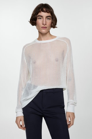 Pantalon droit maille point de Rome - Bleu