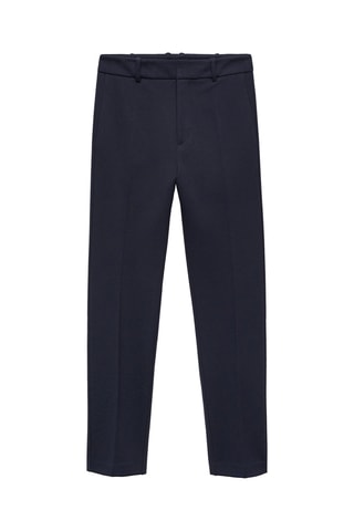 Pantalon droit maille point de Rome - Bleu