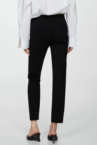 Pantalon droit maille point de Rome - Noir