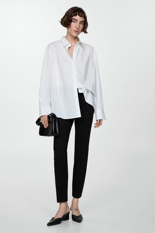 Pantalon droit maille point de Rome - Noir