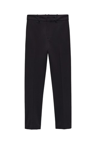 Pantalon droit maille point de Rome - Noir