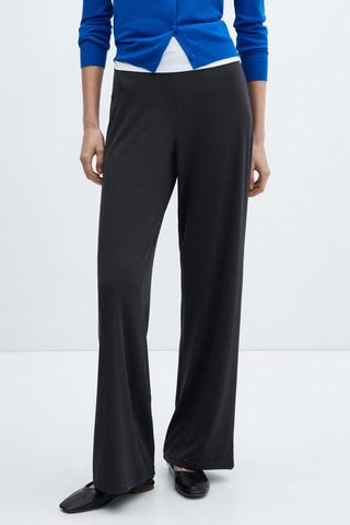 Pantalon wideleg taille élastique - Noir