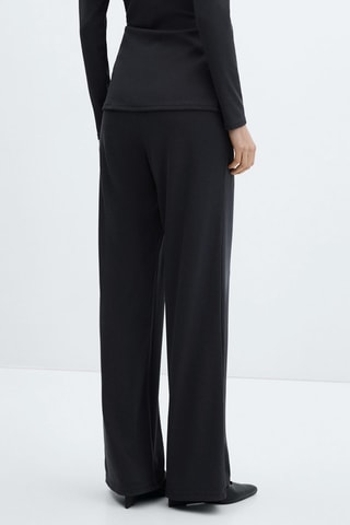 Pantalon wideleg taille élastique - Noir