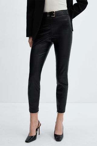 Legging similicuir ouvertures - Noir