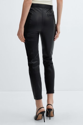 Legging similicuir ouvertures - Noir