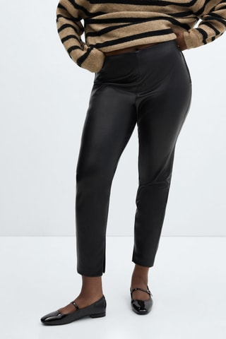 Legging similicuir ouvertures - Noir