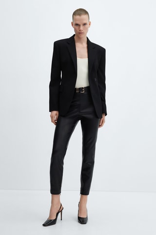 Legging similicuir ouvertures - Noir