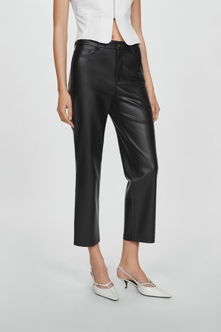 Pantalon droit similicuir - Noir