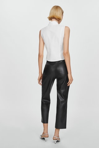 Pantalon droit similicuir - Noir