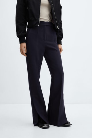Pantalon droit ouvertures - Bleu marine