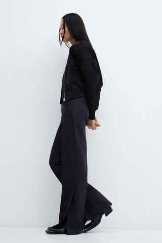 Pantalon droit ouvertures - Bleu marine