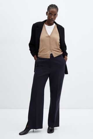 Pantalon droit ouvertures - Bleu marine