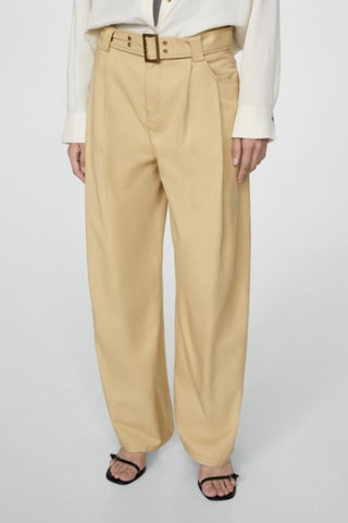 Pantalon Lyocell ceinture - Beige