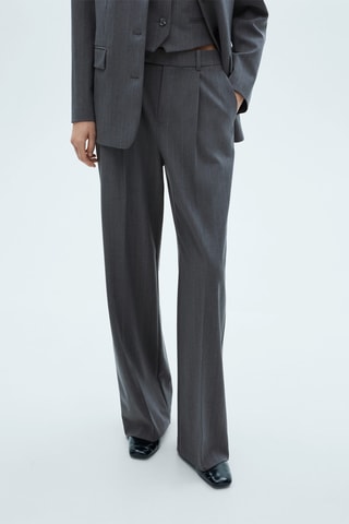 Pantalon de costume fines rayures - Gris