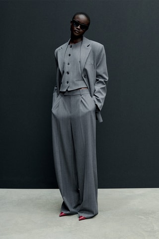 Pantalon de costume fines rayures - Gris