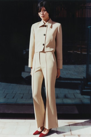 Pantalon fluide flare - Beige