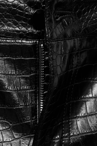 Pantalon droit similicuir serpent - Noir