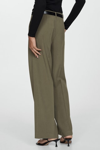 Pantalon pinces wideleg - Kaki