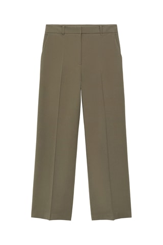 Pantalon pinces wideleg - Kaki