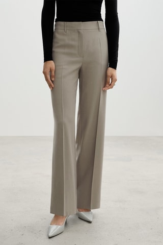 Pantalon pinces wideleg - Beige