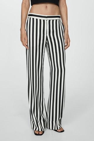 Pantalon droit à rayures - Noir