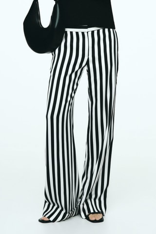 Pantalon droit à rayures - Noir